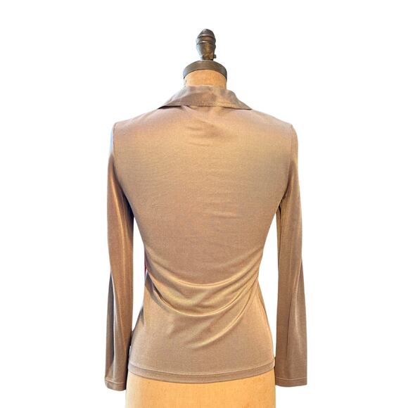 Vintage Cerruti Club Slinky Mocha Long Sleeve Top – Made in Italy - Picture 4 of 7